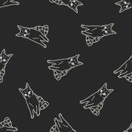 cat doodle drawing seamless pattern background N20