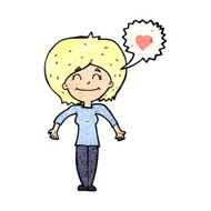 cartoon happy woman in love N4