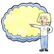 cartoon woman with text cloud space