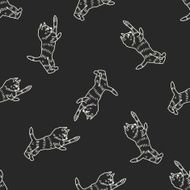 cat doodle drawing seamless pattern background N27