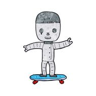 cartoon robot on skateboard