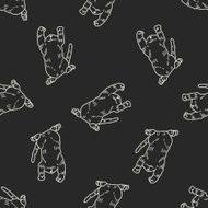 cat doodle drawing seamless pattern background N29