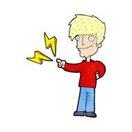 cartoon happy man pointing