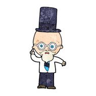 cartoon man wearing top hat N29