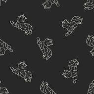 cat doodle drawing seamless pattern background N31