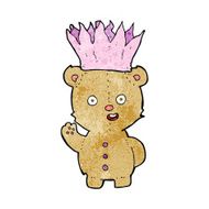 cartoon teddy bear wearing paper crown