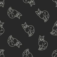cat doodle drawing seamless pattern background N32