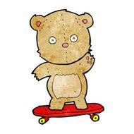 cartoon teddy bear on skateboard