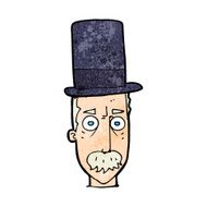 cartoon man wearing top hat N30