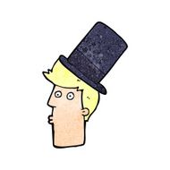 cartoon man wearing top hat N31