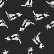 cat doodle drawing seamless pattern background N35