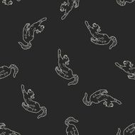 cat doodle drawing seamless pattern background N36