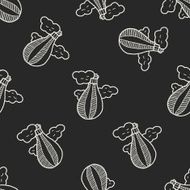 doodle hot air balloon seamless pattern background