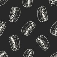 Doodle Hot Dog seamless pattern background