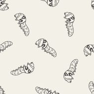 caterpillar doodle seamless pattern background N2