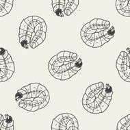 caterpillar doodle seamless pattern background N4