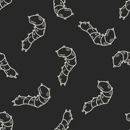 caterpillar doodle seamless pattern background N5