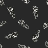 caterpillar doodle seamless pattern background N6