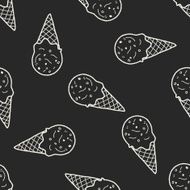 doodle ice cream seamless pattern background N7