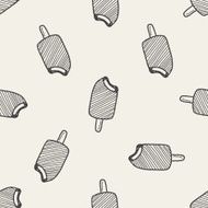 doodle ice cream seamless pattern background N12