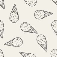 doodle ice cream seamless pattern background N13