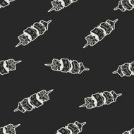 Doodle Kebab seamless pattern background