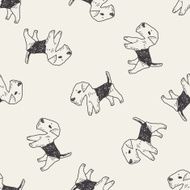 dog doodle seamless pattern background N4