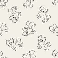 dog doodle seamless pattern background N6