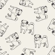 dog doodle seamless pattern background N9