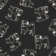 dog doodle seamless pattern background N29