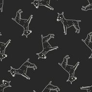 dog doodle seamless pattern background N31