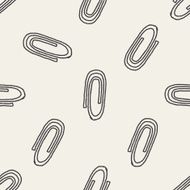 Doodle Paper clips seamless pattern background
