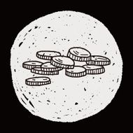 gold coin doodle N6