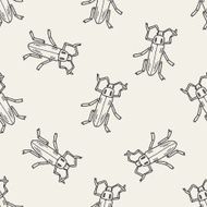 insect doodle seamless pattern background N2