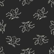 insect doodle seamless pattern background N16
