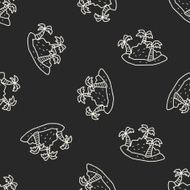 island doodle seamless pattern background