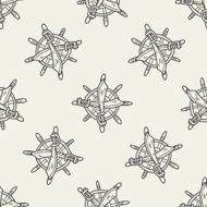 knife and Rudder doodle seamless pattern background