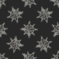 knife and Rudder doodle seamless pattern background N2