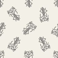 Manti doodle seamless pattern background