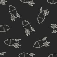 Missile doodle seamless pattern background