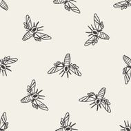 Moth doodle seamless pattern background