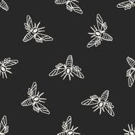 Moth doodle seamless pattern background N2