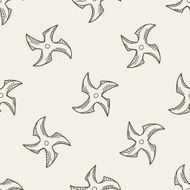 ninja weapon doodle seamless pattern background N5