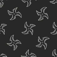 ninja weapon doodle seamless pattern background N6