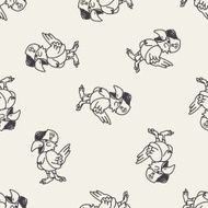 parrot doodle seamless pattern background