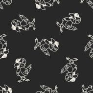 parrot doodle seamless pattern background N2
