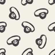 pirate eye mask doodle seamless pattern background