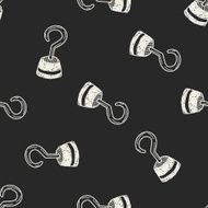 pirate hook doodle seamless pattern background