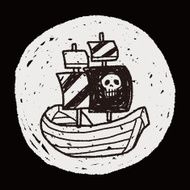 Pirate Ship doodle N14