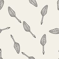 Quill doodle seamless pattern background